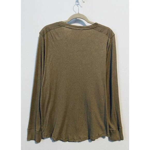 Ralph Lauren Top Womens 2X Brown Ribbed Quarter Zip Long Sleeve Loungewear - Picture 3 of 6